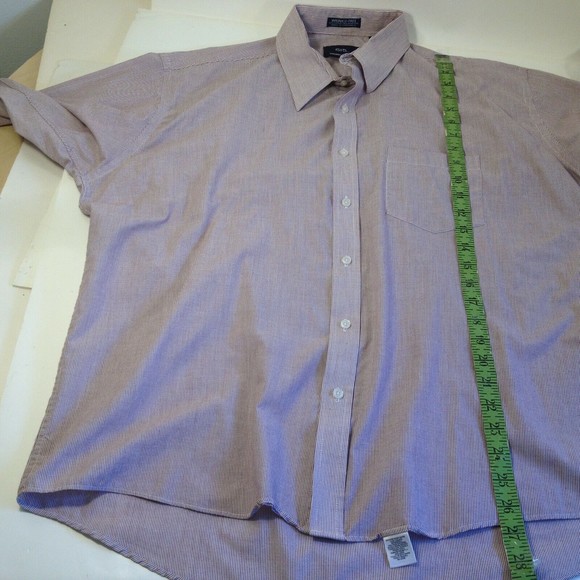 615 Wrinkle Free Brand Long Sleeve Purple/Plum Striped Dress Shirt Sz 17.5 34/35 - Picture 11 of 12
